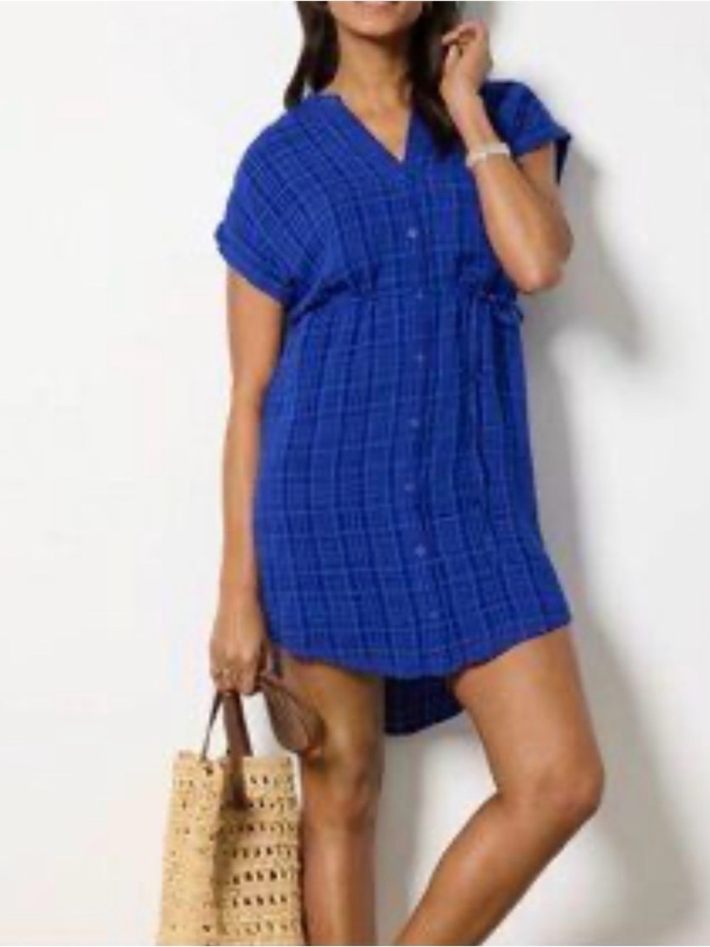 cloth & stone Cobalt Blue Button-Front Tunic